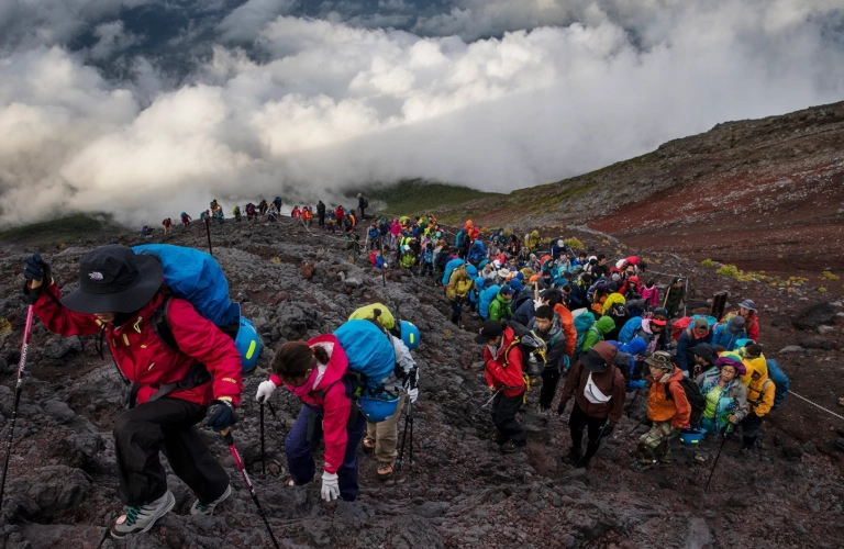 climbing Mount Fuji time