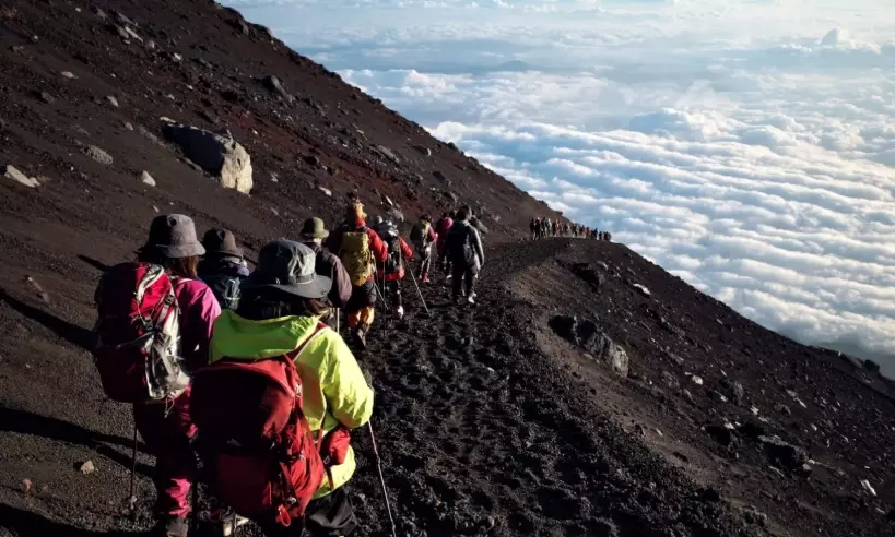 climbing Mount Fuji time