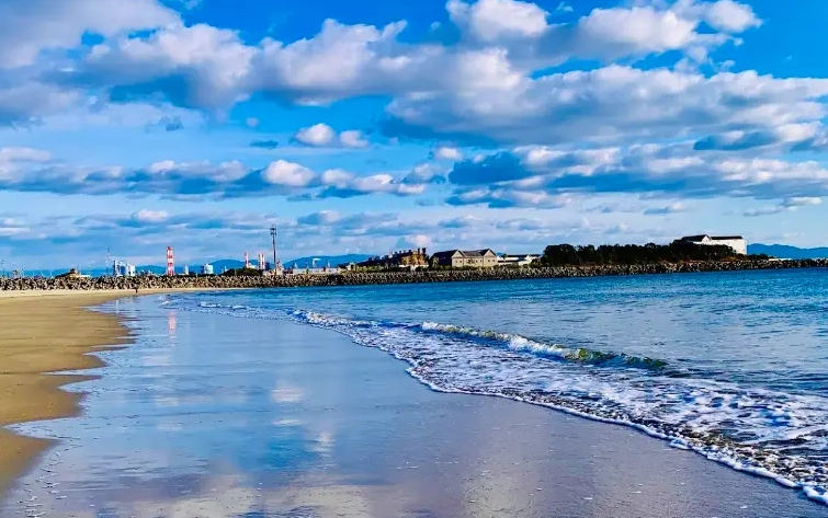 Osaka beach near city