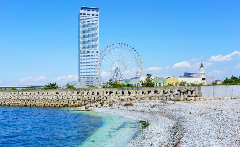 Osaka beach near city